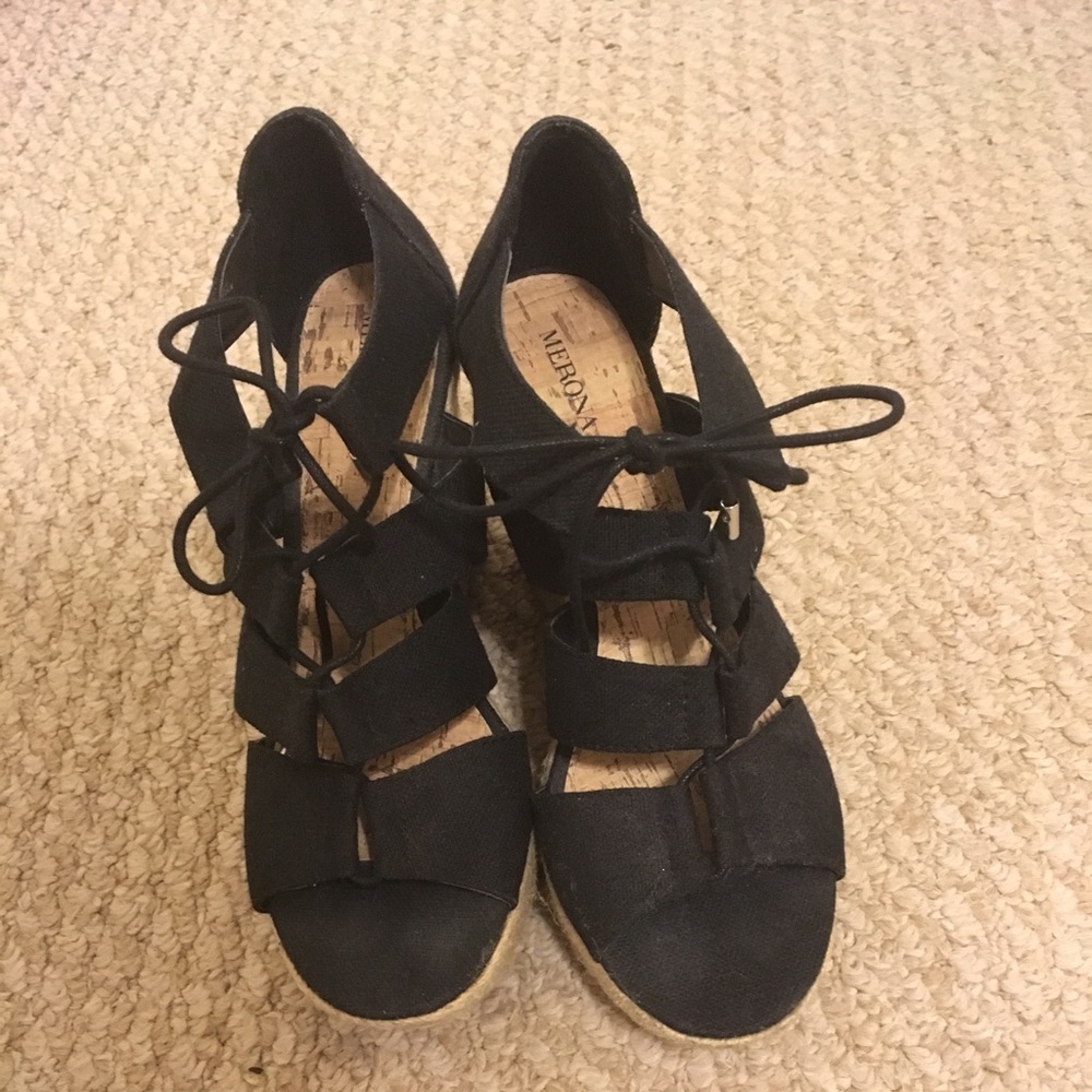 Lace up wedges